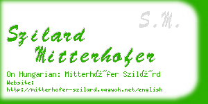 szilard mitterhofer business card